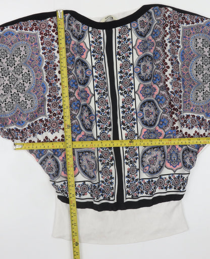 Womens UK Size S Oasis Multicoloured Tunic Blouse