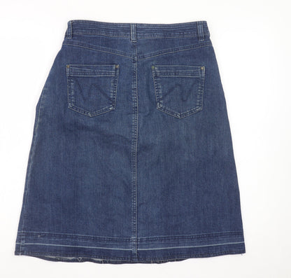 Mantaray Women's Blue Cotton Denim A-Line Skirt Size 12