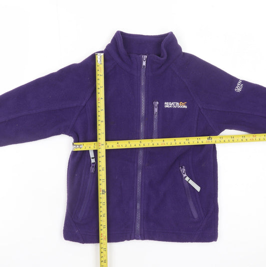 Regatta Girls Purple Fleece Full Zip Outdoor Jacket 3-4 Years
