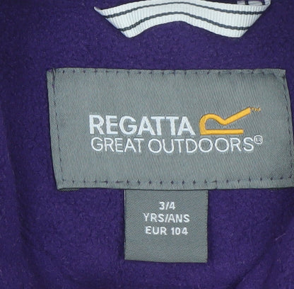 Regatta Girls Purple Fleece Full Zip Outdoor Jacket 3-4 Years
