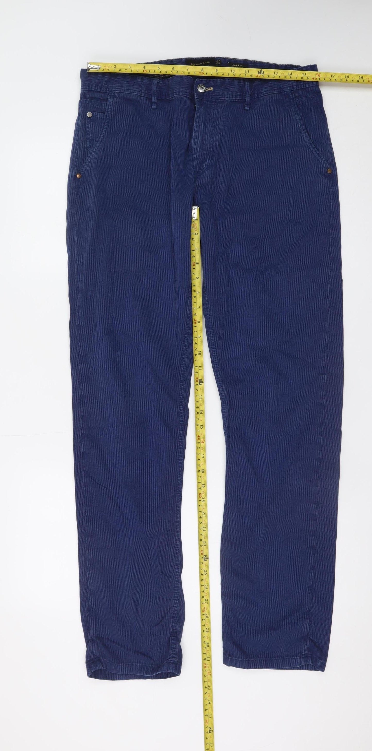 Massimo Dutti Men's Blue Straight Leg Jeans Size 36 Regular Cotton