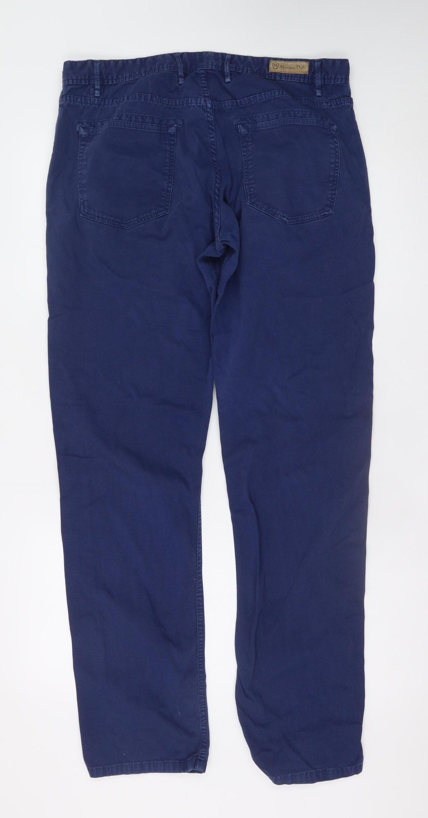 Massimo Dutti Men's Blue Straight Leg Jeans Size 36 Regular Cotton