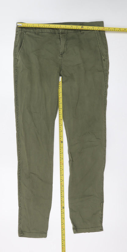 Vero Moda Unisex Green Cotton Chino Trousers M 32 Regular Fit