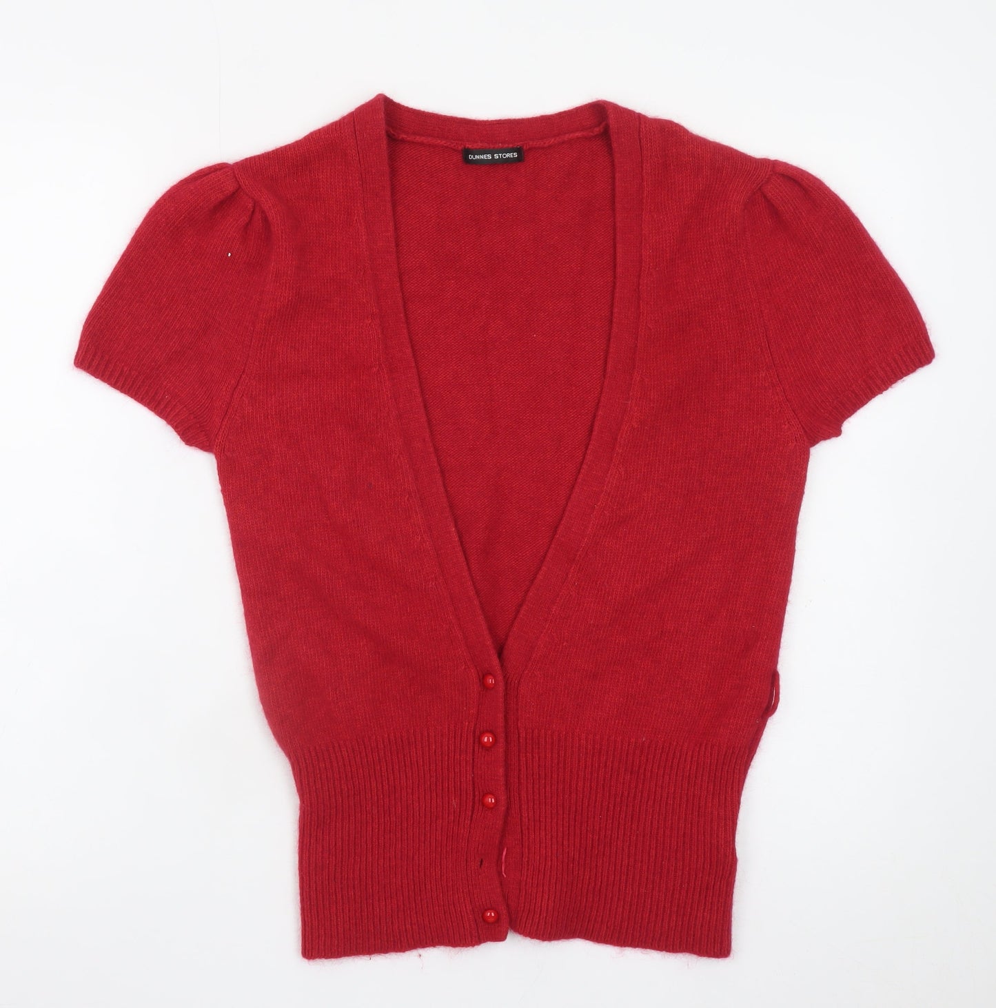 Dunnes Stores Women Red Short Sleeve V-Neck Cardigan 10-12