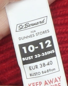 Dunnes Stores Women Red Short Sleeve V-Neck Cardigan 10-12