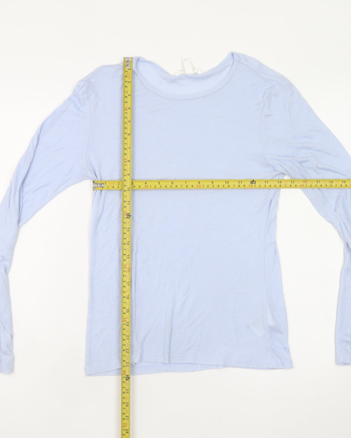 H&M Women Blue Basic Long Sleeve Lyocell T-Shirt Size 12