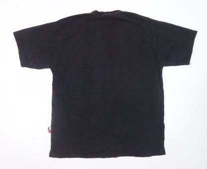 Tommy Hilfiger Men's Black 2XL Crew Neck Cotton Logo T-Shirt