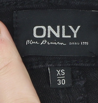 ONLY Blue Denim Women's Black XS Skinny Jeans with Ankle Zip