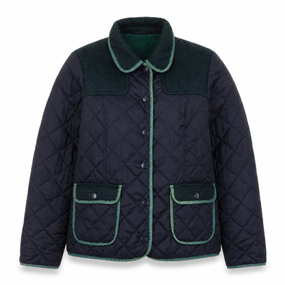 Next Women's Blue Quilted Mid-Length Jacket Size 14