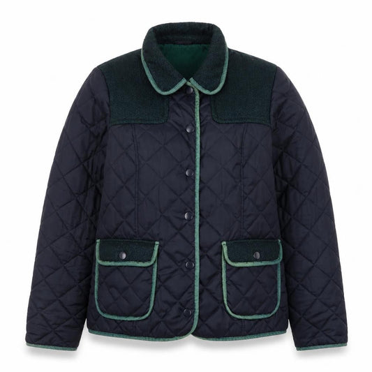 Next Women's Blue Quilted Mid-Length Jacket Size 14