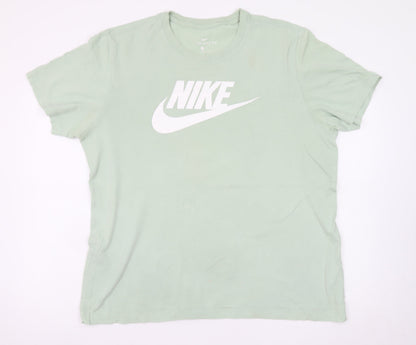 Nike Men’s Green XL Crew Neck Graphic Logo Sports T-Shirt