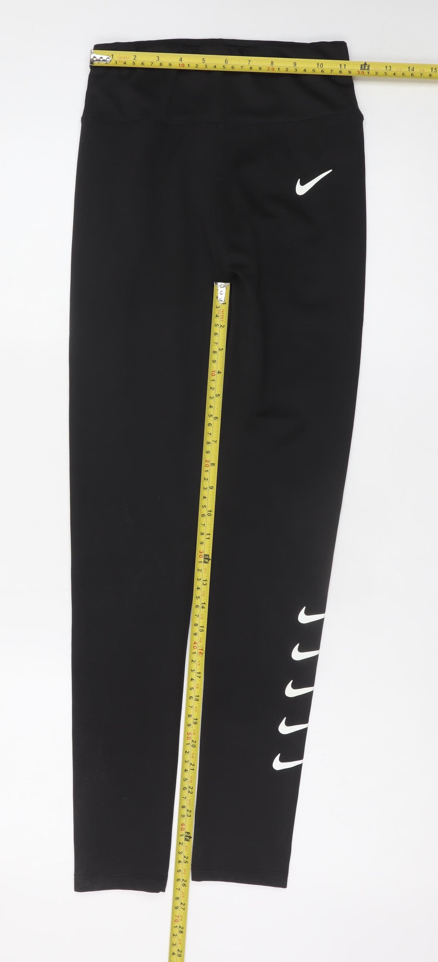 Nike Women's Black Dri-FIT Ankle Leggings M High Rise Activewear