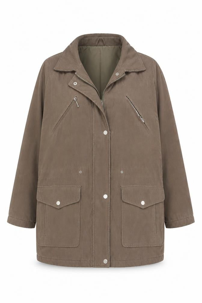 Wishwood Women Brown Size 12 Parka Jacket Mid-Length Lined