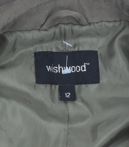 Wishwood Women Brown Size 12 Parka Jacket Mid-Length Lined