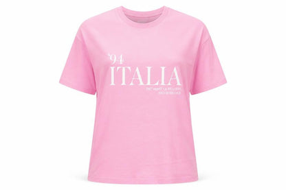 Dunnes Stores Womens Pink 'Italia' Relaxed Cotton T-Shirt Size 16