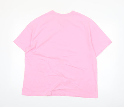 Dunnes Stores Womens Pink 'Italia' Relaxed Cotton T-Shirt Size 16