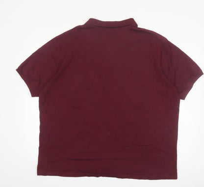 Dunnes Stores Men's Red 3XL Regular Fit Cotton Polo Shirt