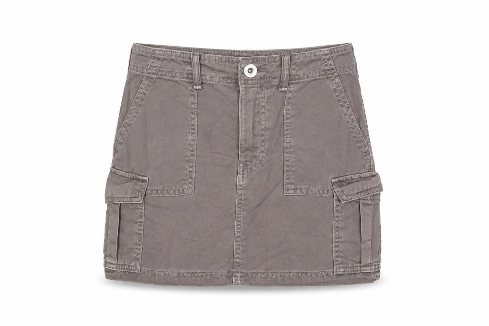 Bershka Women's Grey Cargo Twill Short Skirt XS