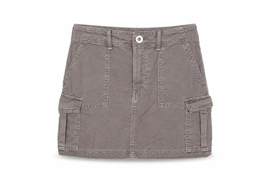 Bershka Women's Grey Cargo Twill Short Skirt XS