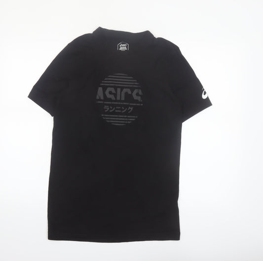 ASICS Men's Black Short Sleeve Graphic Running T-Shirt Size M