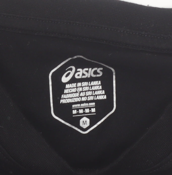 ASICS Men's Black Short Sleeve Graphic Running T-Shirt Size M