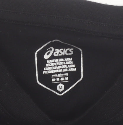 ASICS Men's Black Short Sleeve Graphic Running T-Shirt Size M