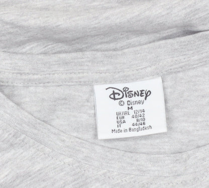 Primark Disney Women's Grey Mickey Mouse T-Shirt Size 12 Short Sleeve