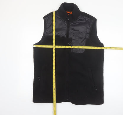 Threadbare Mens Black Fleece Bodywarmer Waistcoat Size M Outdoor Hiking
