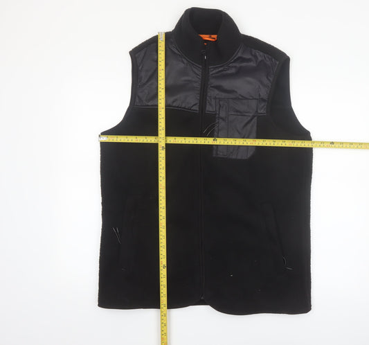 Threadbare Mens Black Fleece Bodywarmer Waistcoat Size M Outdoor Hiking