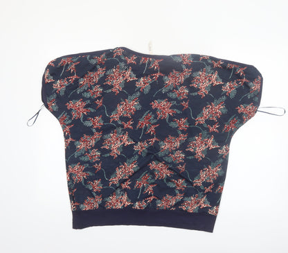 Stella Morgan Women's Blue Floral Short Sleeve Blouse Size 12