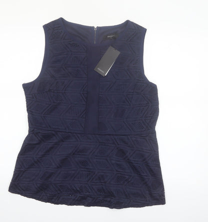Pagani Women Blue Lace Tunic Sleeveless Blouse Size 16