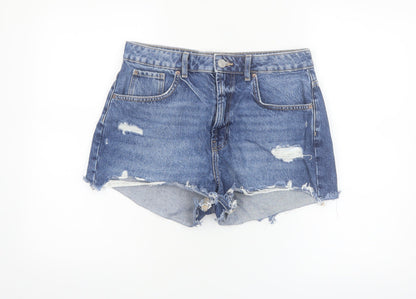 Primark Women’s Blue Distressed Denim Cut-Off Shorts Size 12