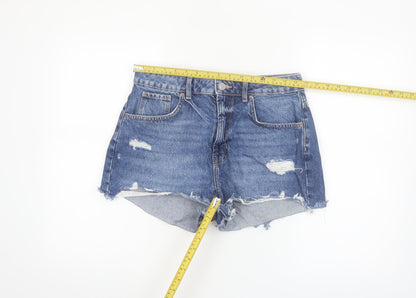 Primark Women’s Blue Distressed Denim Cut-Off Shorts Size 12