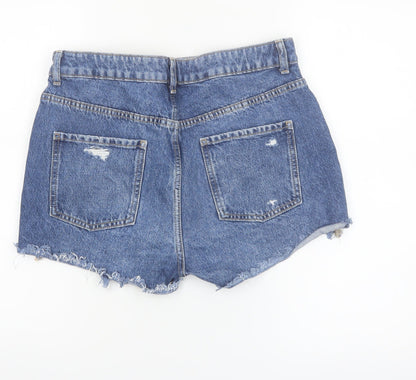 Primark Women’s Blue Distressed Denim Cut-Off Shorts Size 12