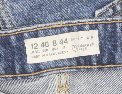 Primark Women’s Blue Distressed Denim Cut-Off Shorts Size 12