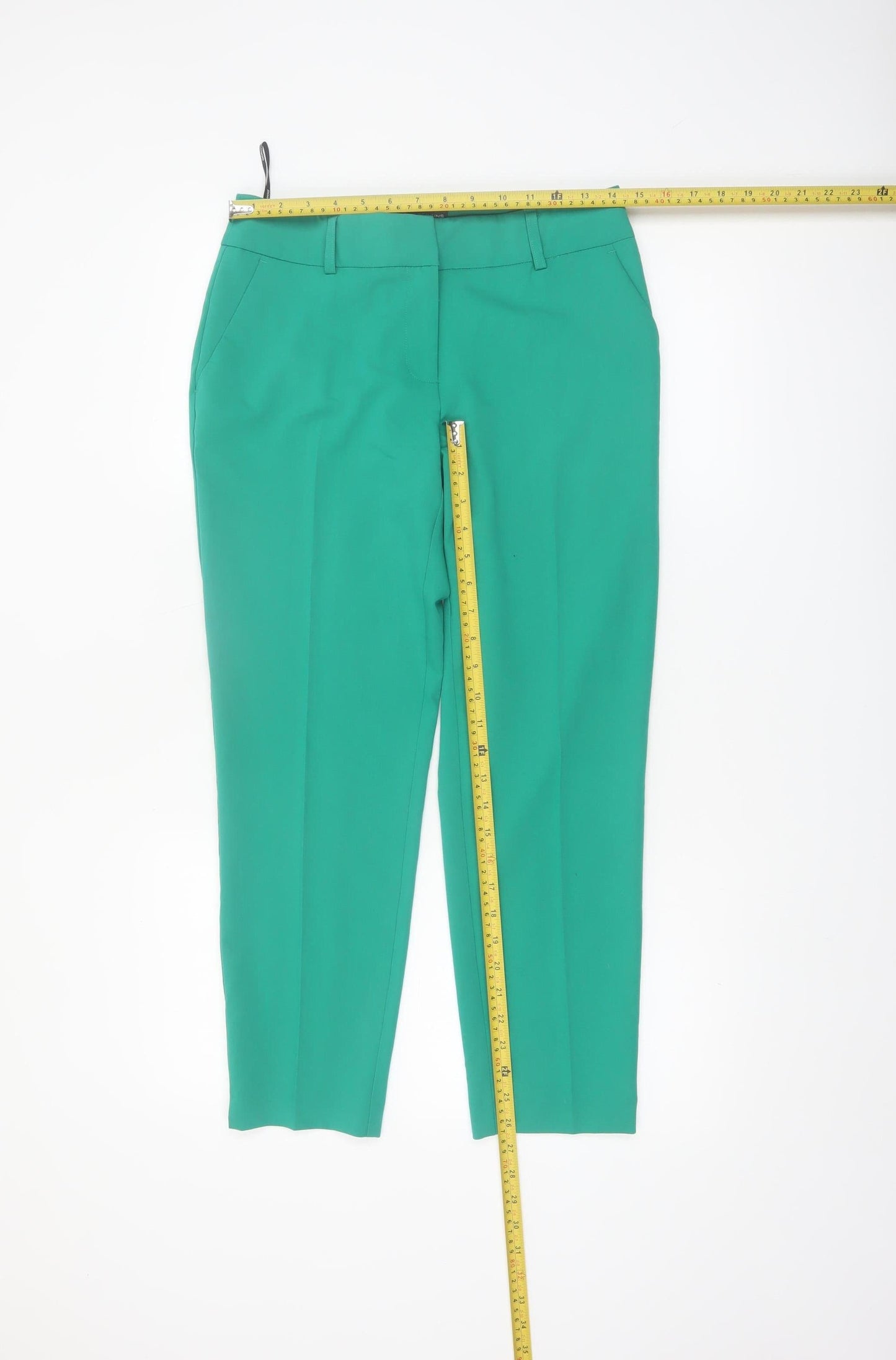 Dorothy Perkins Women Green Cropped Slim Trousers Size 8