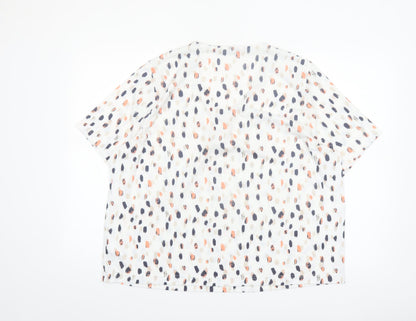 Gollehaug Women’s Multicoloured Short Sleeve V-Neck Blouse Size 16