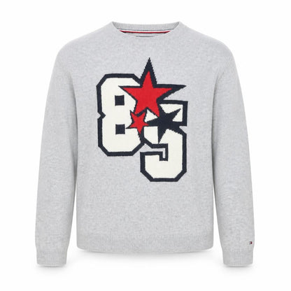 Tommy Hilfiger Boys Grey Graphic Knit Jumper Size 140 (10 Years)