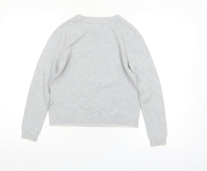 Tommy Hilfiger Boys Grey Graphic Knit Jumper Size 140 (10 Years)
