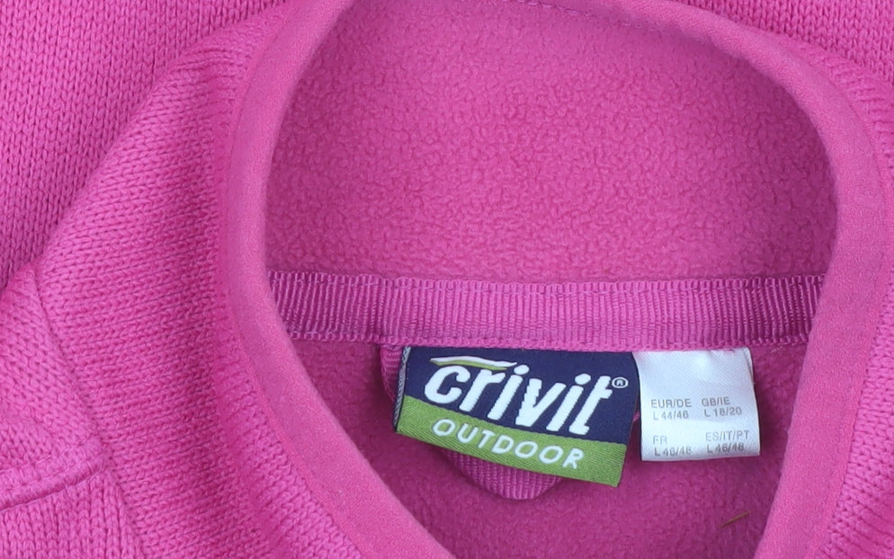 Crivit Women’s Pink Full Zip Fleece Jacket Size 18 Outdoor Mid-Length