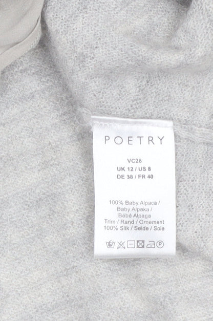 Poetry Women Grey Alpaca Silk Long Sleeve Cardigan UK 12