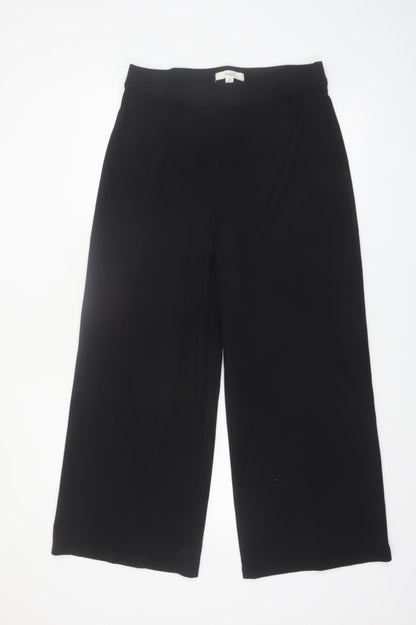Marks and Spencer Womens Black Size 14 Wide-Leg Trousers