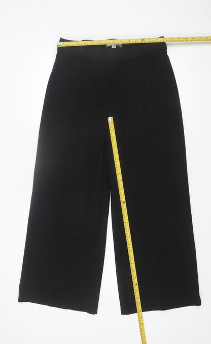 Marks and Spencer Womens Black Size 14 Wide-Leg Trousers