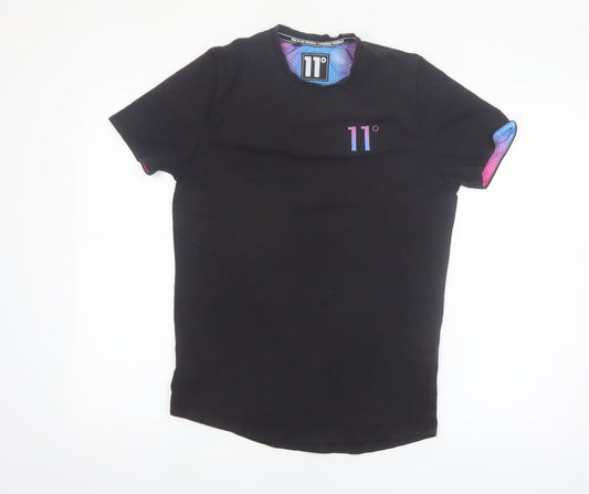 11 Degrees Men's Black XS Slim Fit Crew Neck T-Shirt
