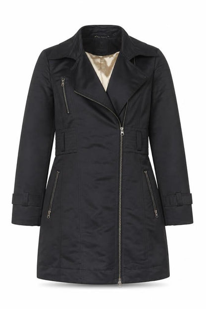 Philosophy Blues Original Women's Black Long Trench Coat Size 10