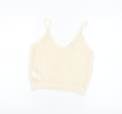 Mango Women’s Ivory Knit Camisole Tank Top Size 8