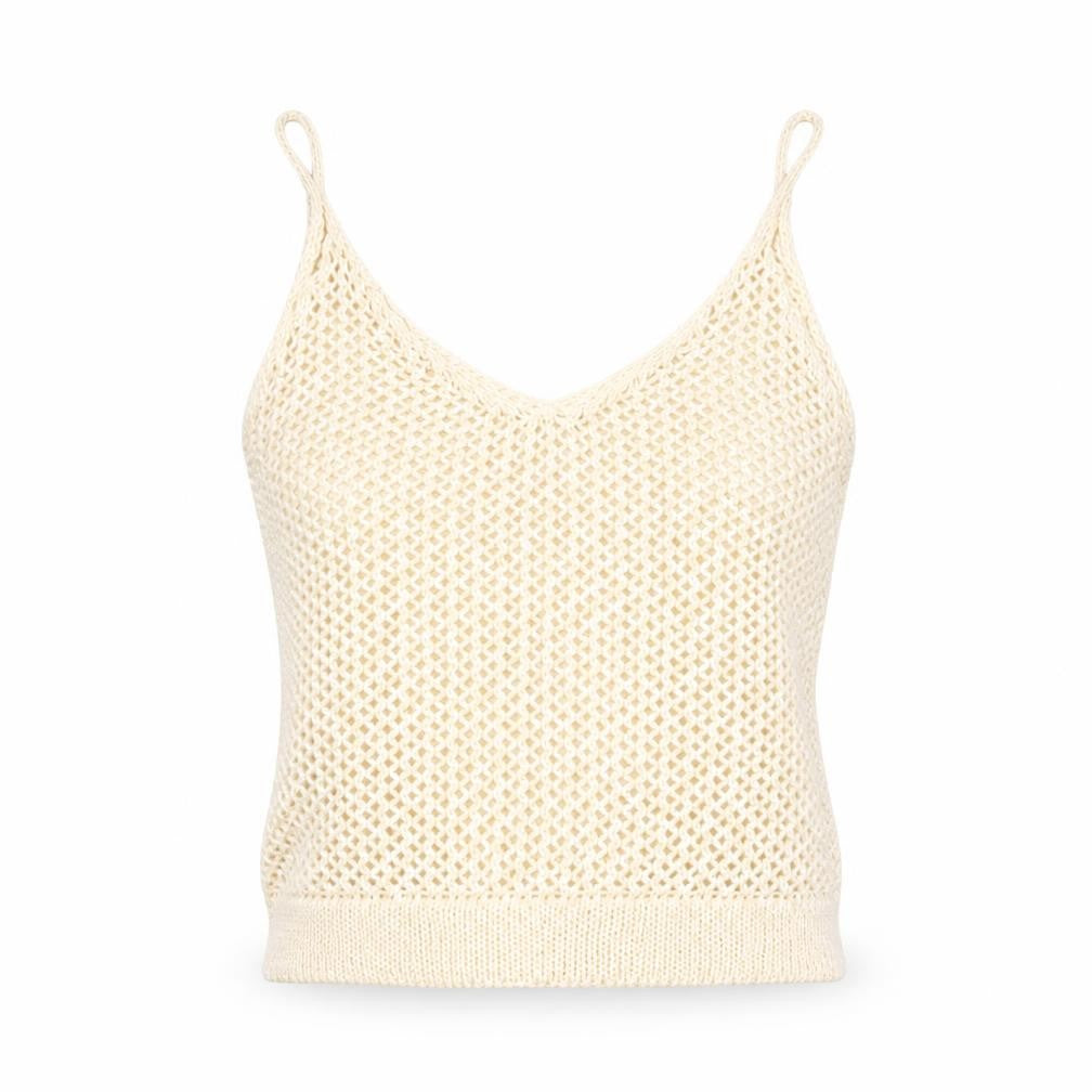 Mango Women’s Ivory Knit Camisole Tank Top Size 8