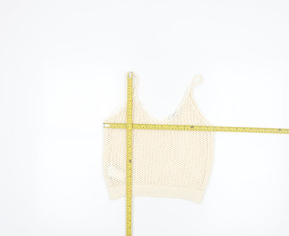 Mango Women’s Ivory Knit Camisole Tank Top Size 8