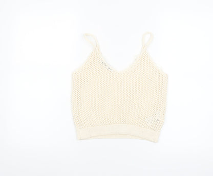 Mango Women’s Ivory Knit Camisole Tank Top Size 8