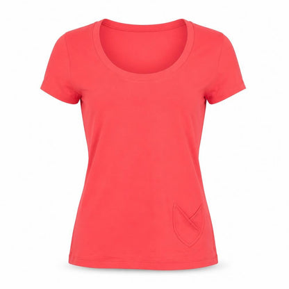 Savida Women's Red Slim Fit Short Sleeve Scoop Neck T-Shirt Size 14